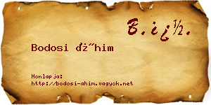 Bodosi Áhim névjegykártya